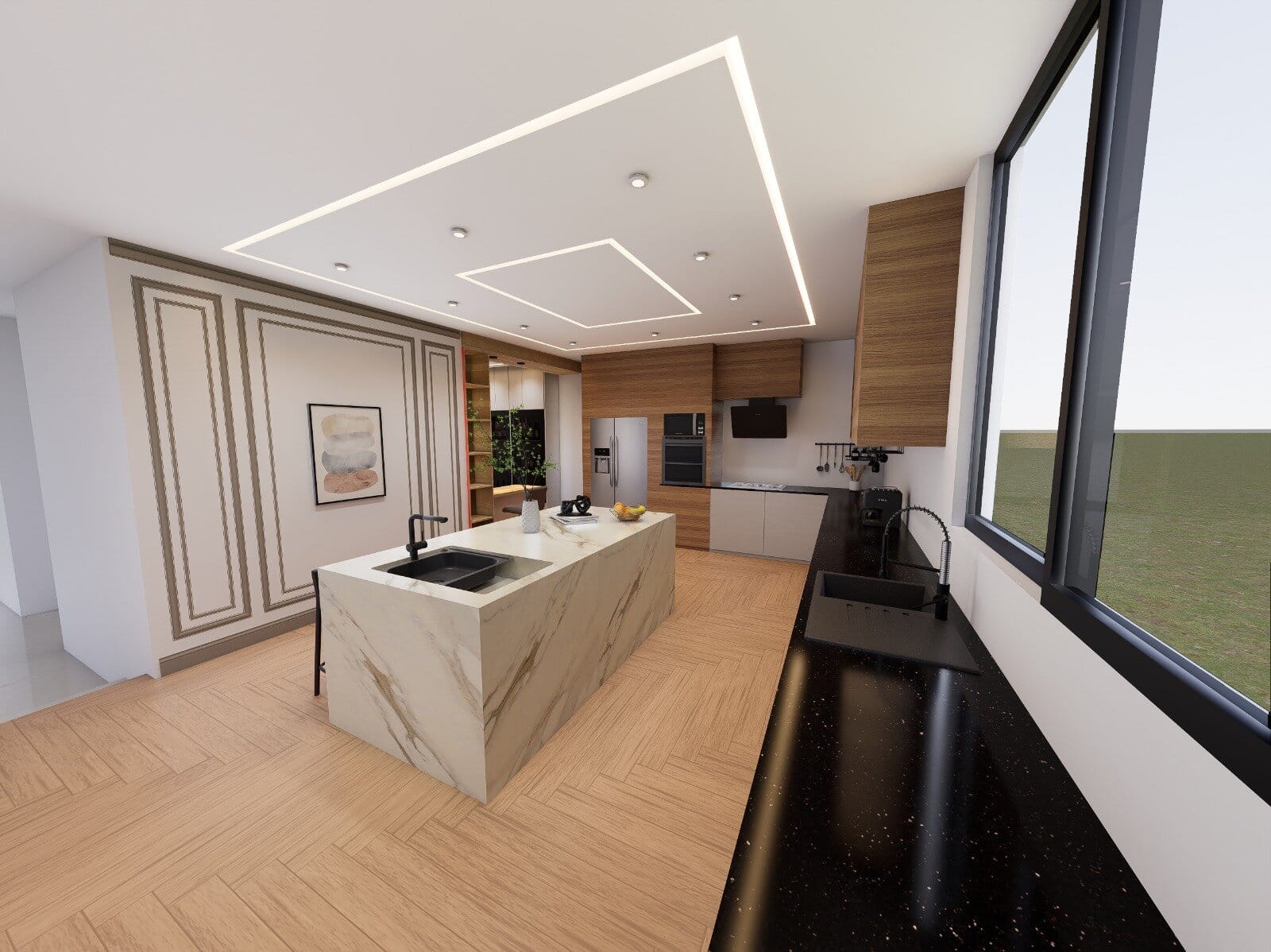 Rendu 3D — Villa d'un particulier, cuisine