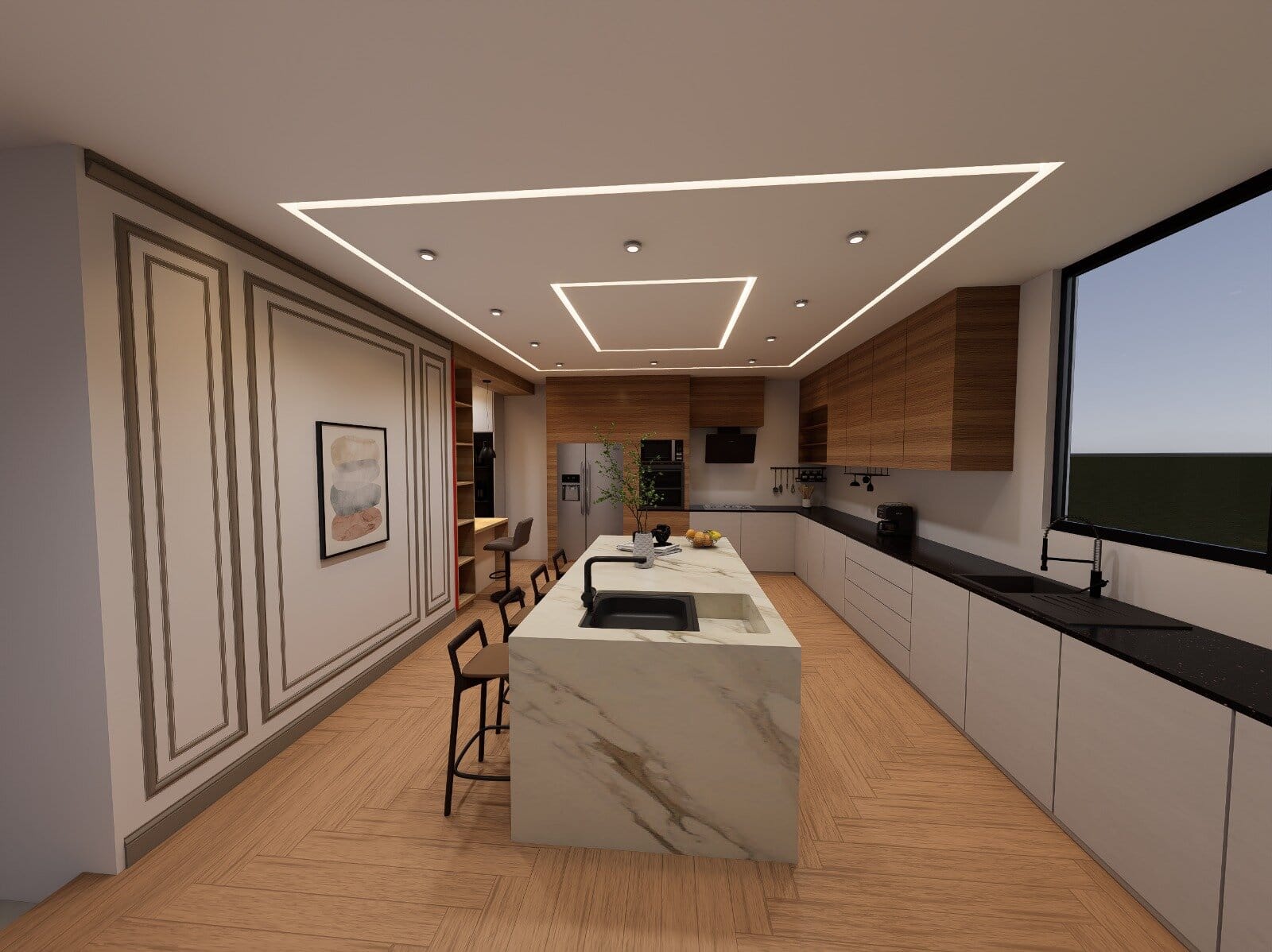 Rendu 3D — Villa d'un particulier, cuisine