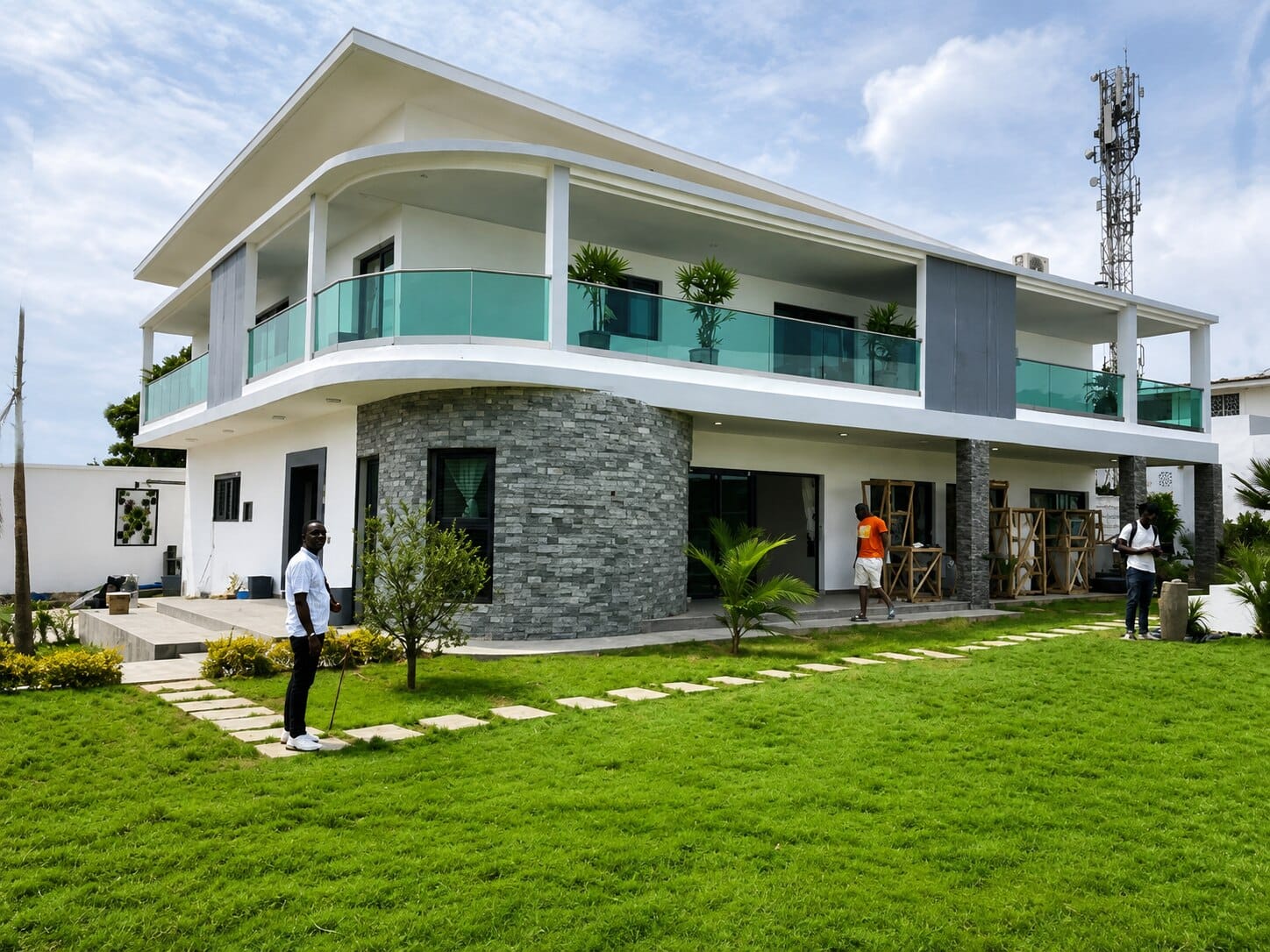 Villa rénovée, jardin paysager